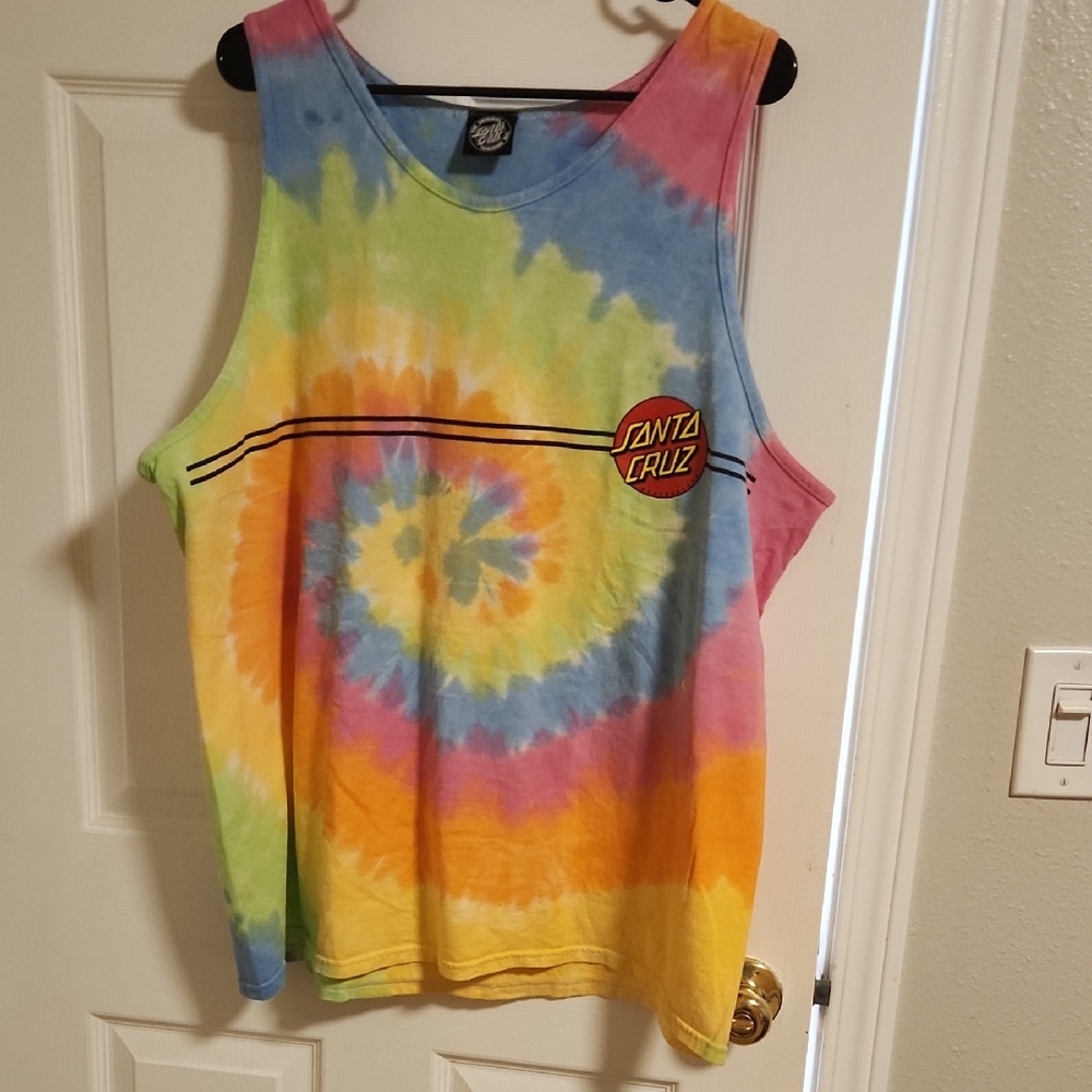 Santa Cruz Skateboards Men's Rainbow Tie-Dye Tank